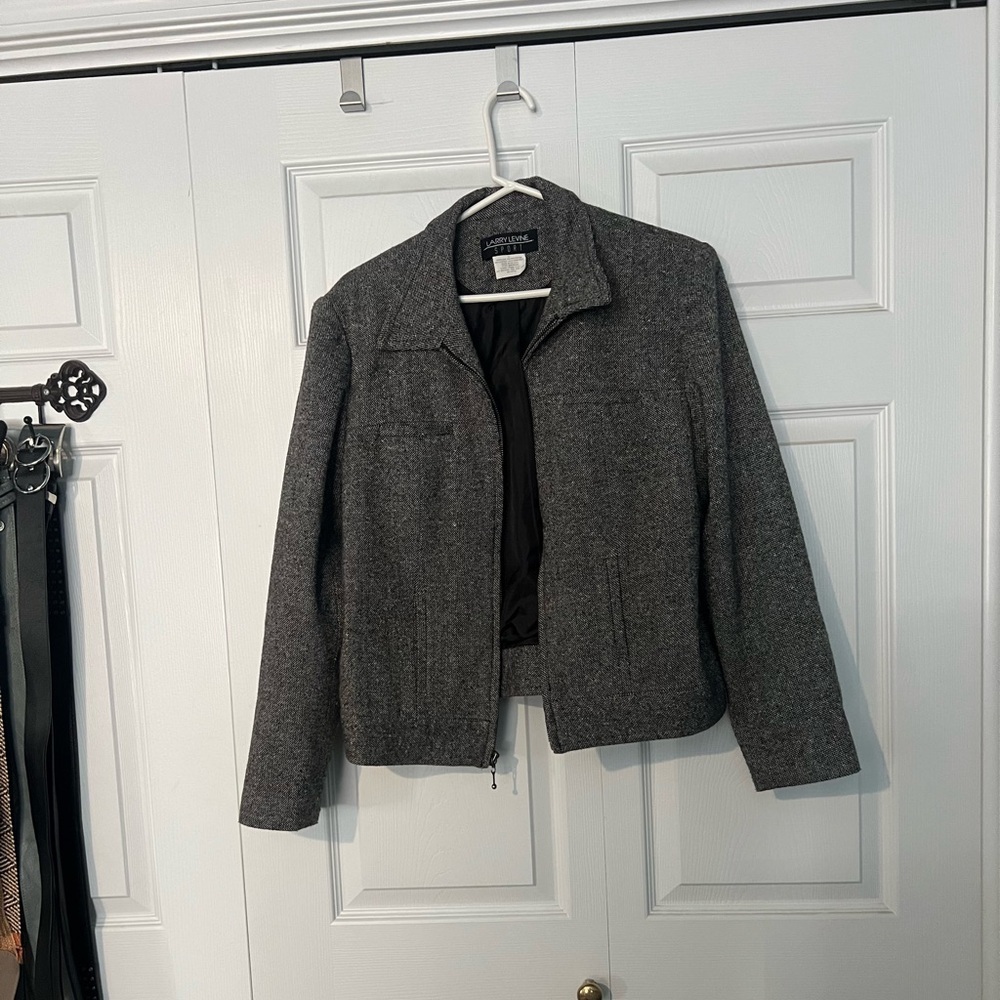 Classic Brown Tweed Cropped Jacket